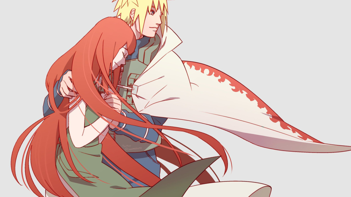 Download wallpaper Naruto, Naruto, Minato, Namikaze, Kushina Uzumaki,  section shonen in resolution 1366x768