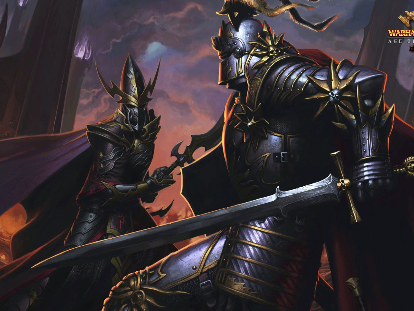 Download wallpaper sword, Age of Reckoning, armor, dark elf, knight ...