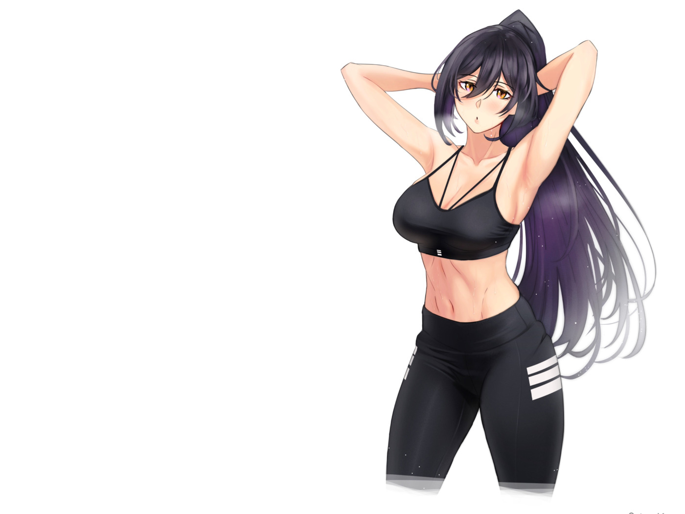 Download wallpaper girl, hot, sexy, anime, babe, sports, fitness, gym,  section shonen in resolution 1400x1050