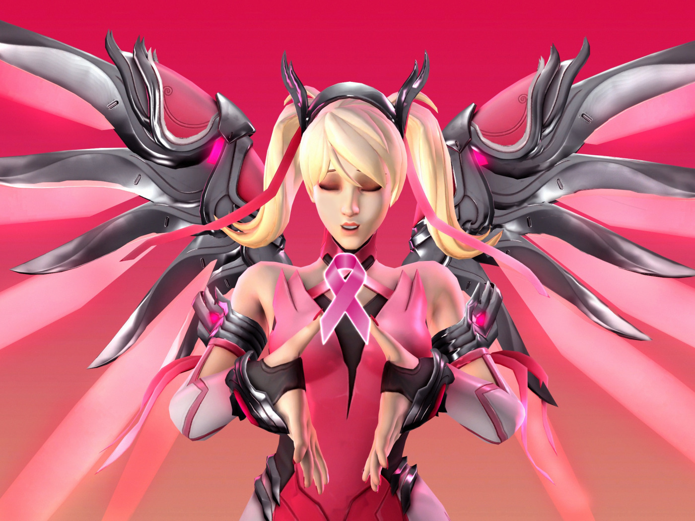 Download Wallpaper Girl Wings Blonde Overwatch Mercy Angela