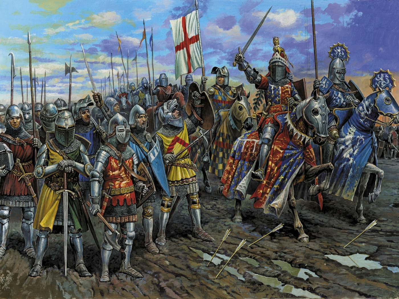 Люди 1400 года. Битва при Креси 1346. Креси 1346 битва.