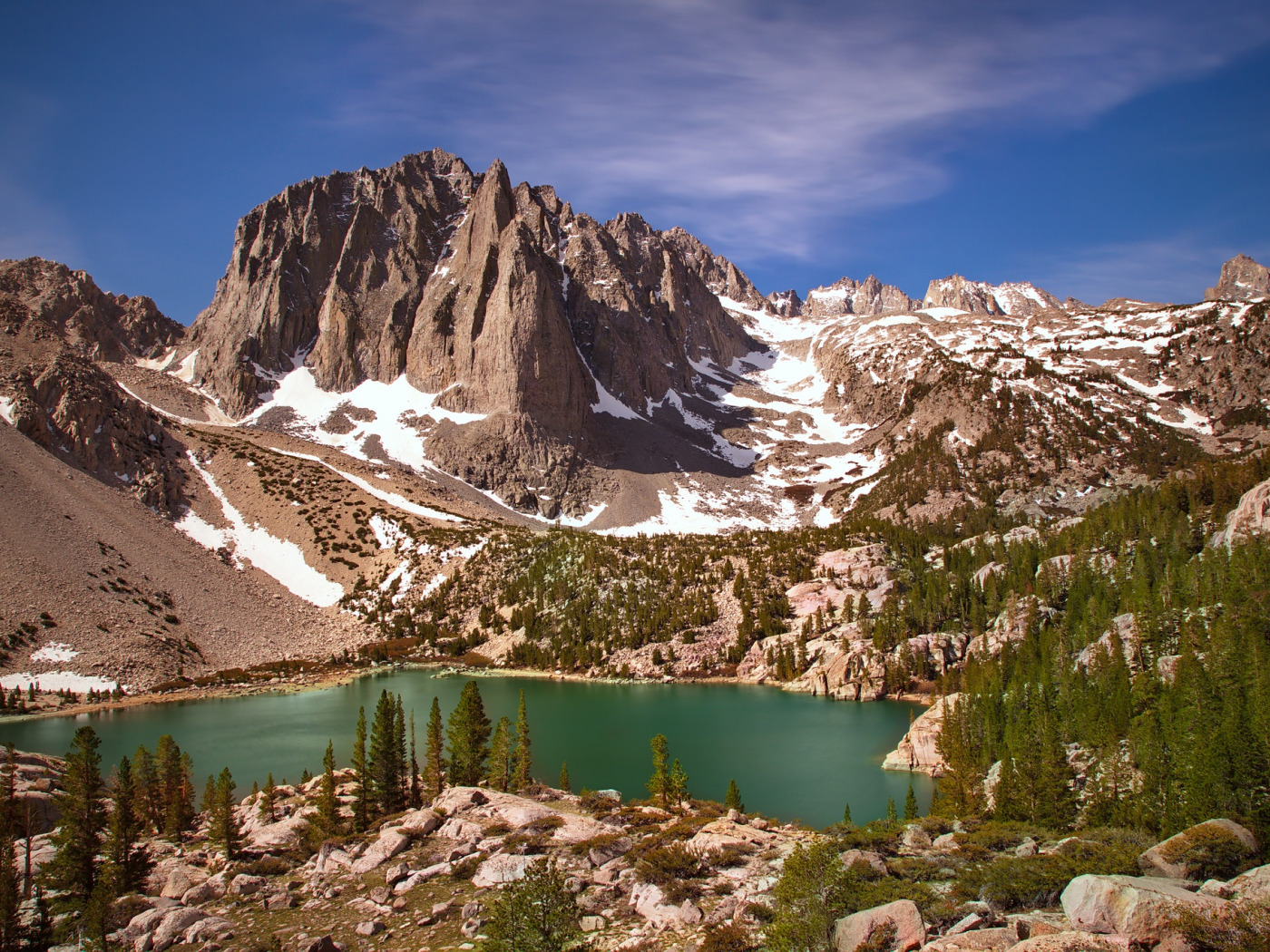 Download wallpaper mountains, lake, the slopes, CA, California, Sierra ...