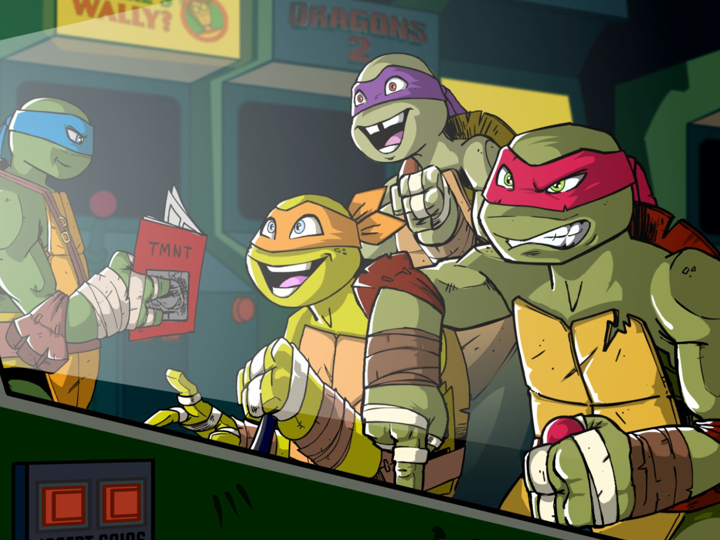 Download Wallpaper Figure, Art, Rafael, TMNT, Raphael, Leonardo.