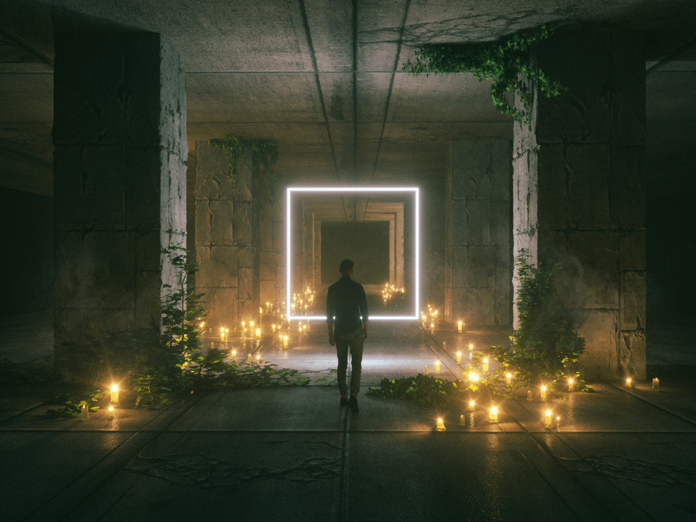 The last level. Out of Mind. Портал неон. Inspired by Mike Winkelmann. Imagine Dragons "Evolve".