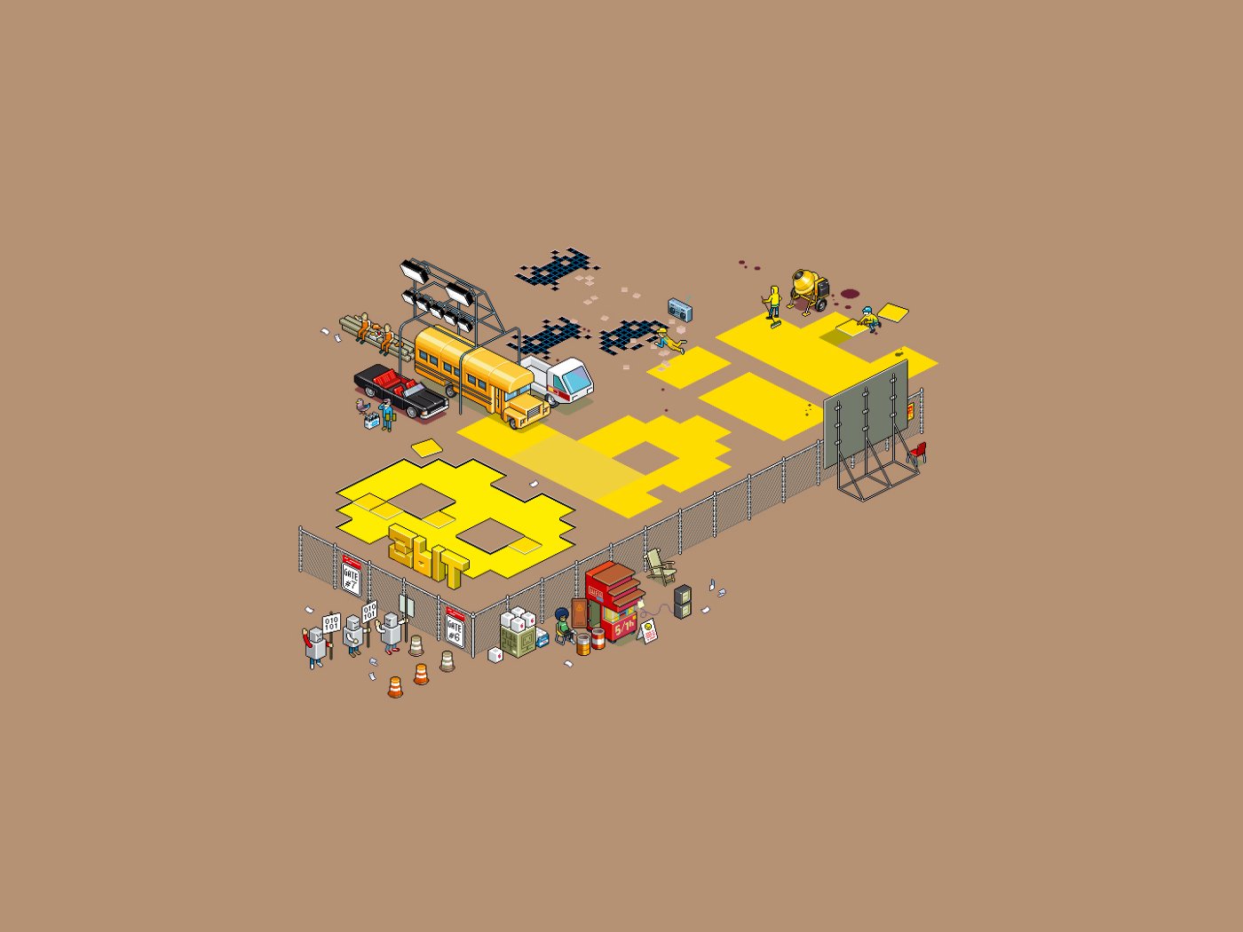 Download wallpaper the inscription, graphics, minimalism, pixels, 8-bit ...