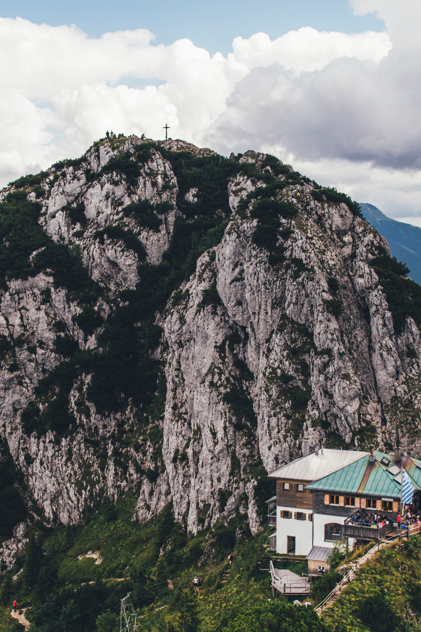 Building and mountains