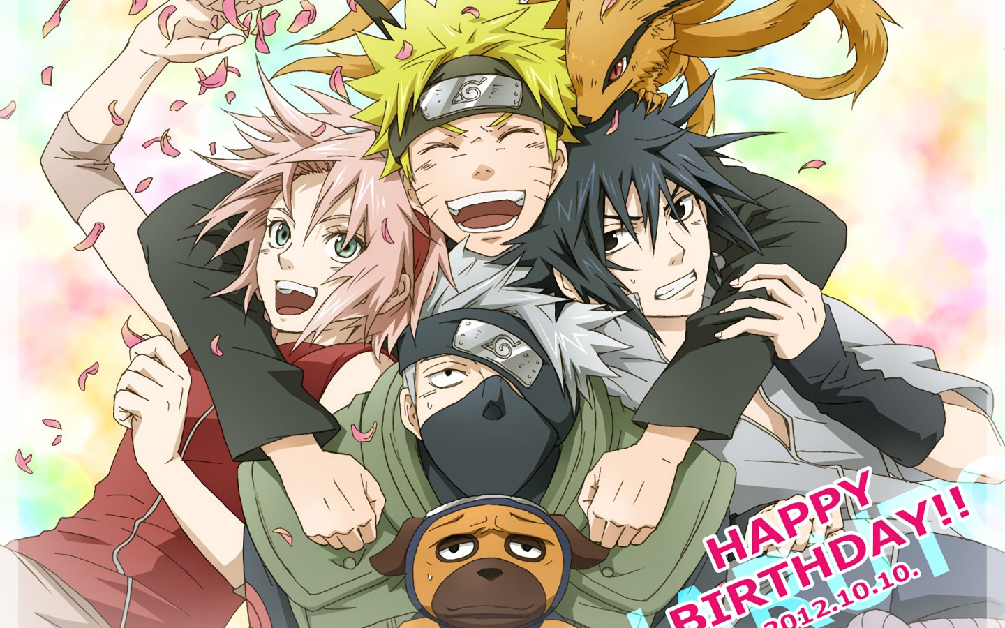 Download wallpaper anime, Sakura, art, Sasuke, Naruto, Naruto, team 7,  Kakashi, section other in resolution 1440x900