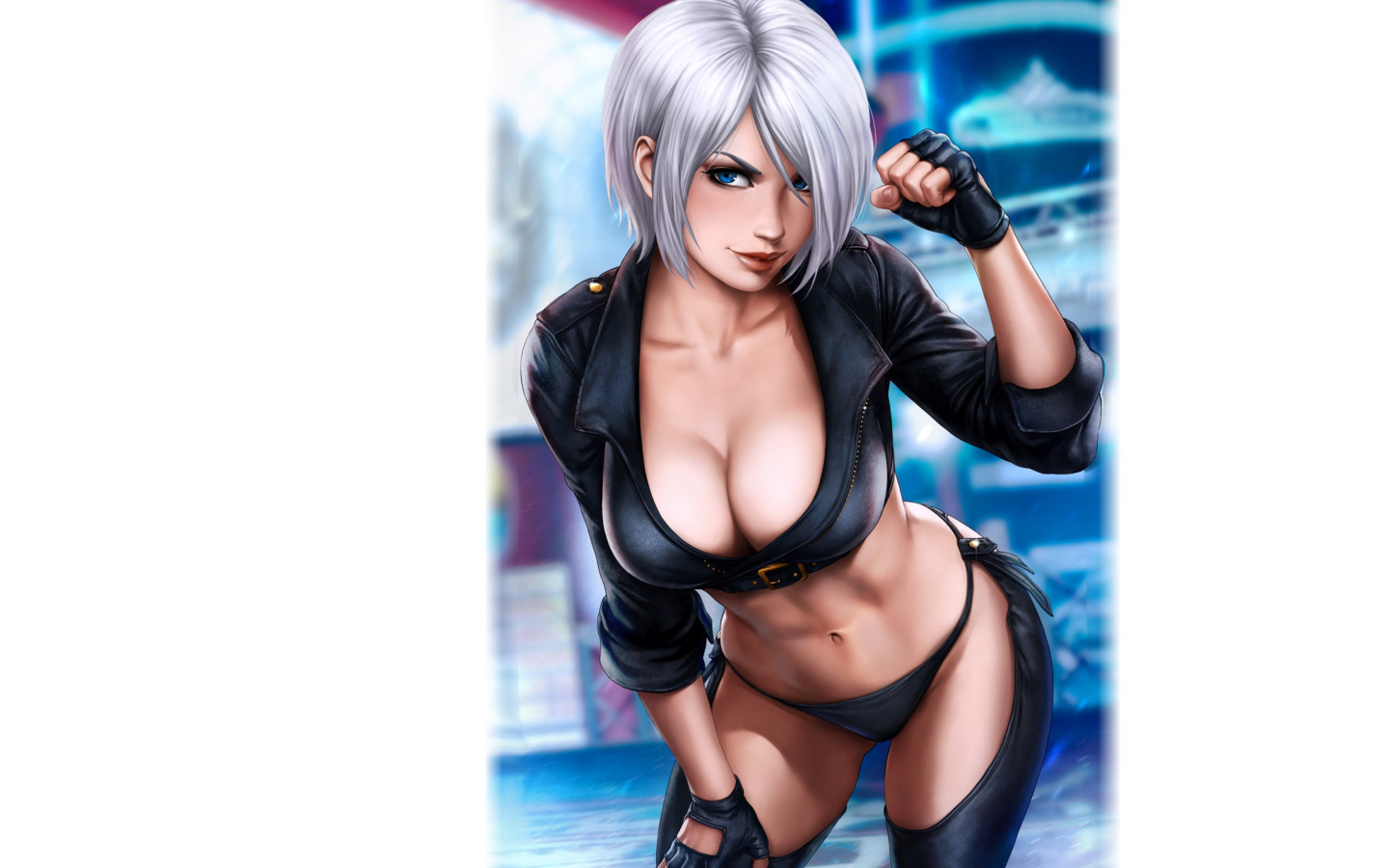 Download wallpaper girl, hot, sexy, KOF, boobs, anime, pretty, angel,  section seinen in resolution 1440x900