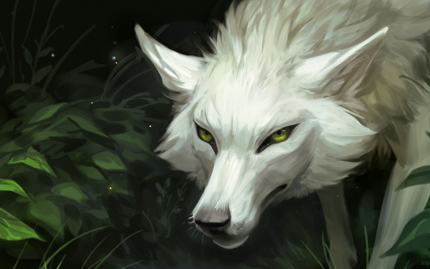 Download wallpaper nature, <b>wolf</b>, by Kipine, section art in resolution 1440x...