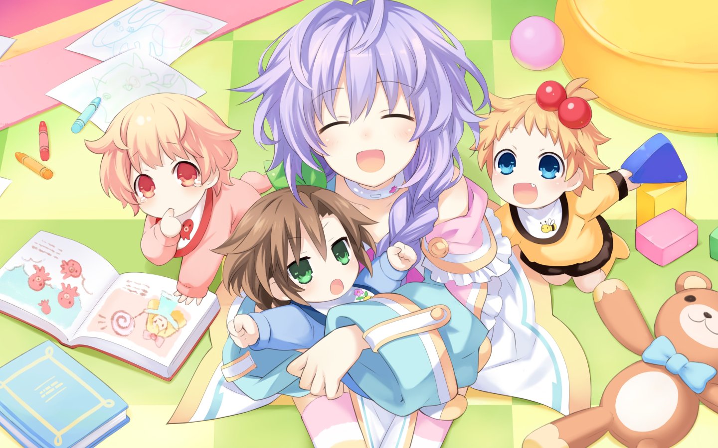 Download wallpaper Neptunia, Hyperdimension, Compa, peashy, Plutia ...
