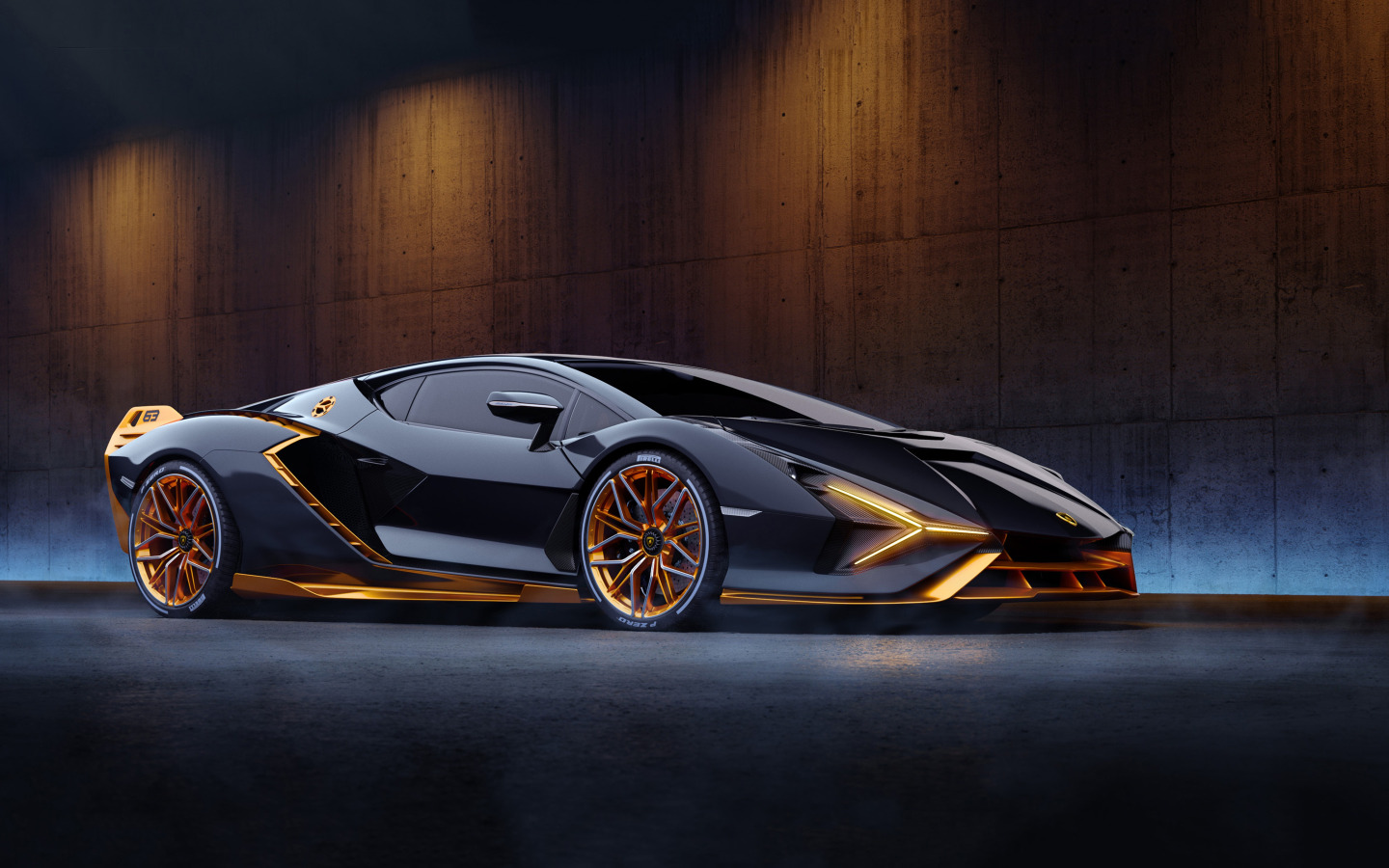 Download wallpaper supercar, Lamboghini, Sian, black&gold, section ...