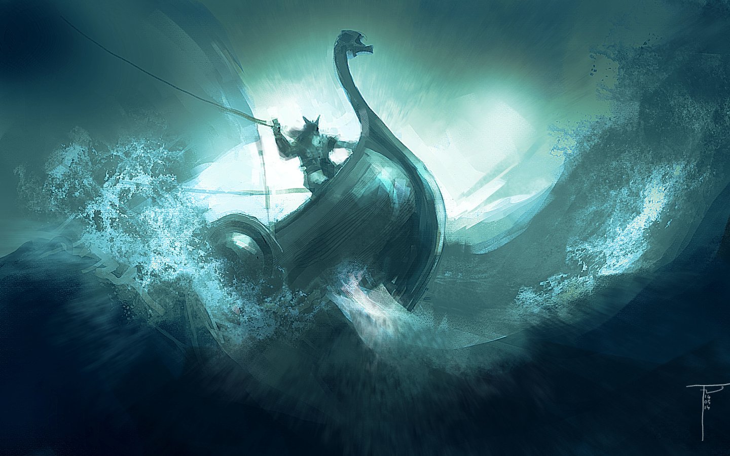 Batar Download wallpaper sea, wave, element, Viking, Drakkar, section ...