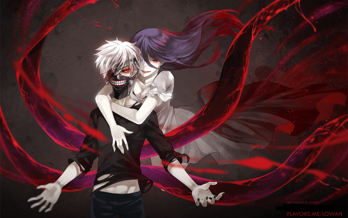 Download wallpaper girl, guy, Gul, Tokyo Ghoul, Tokyo ghoul, section shonen...