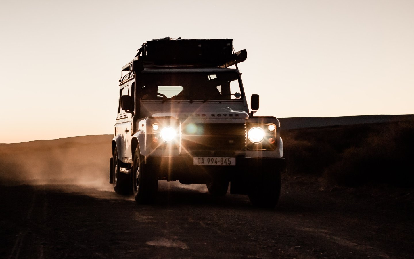 Download wallpaper lights, Land Rover, desert, Defender, Offroad ...