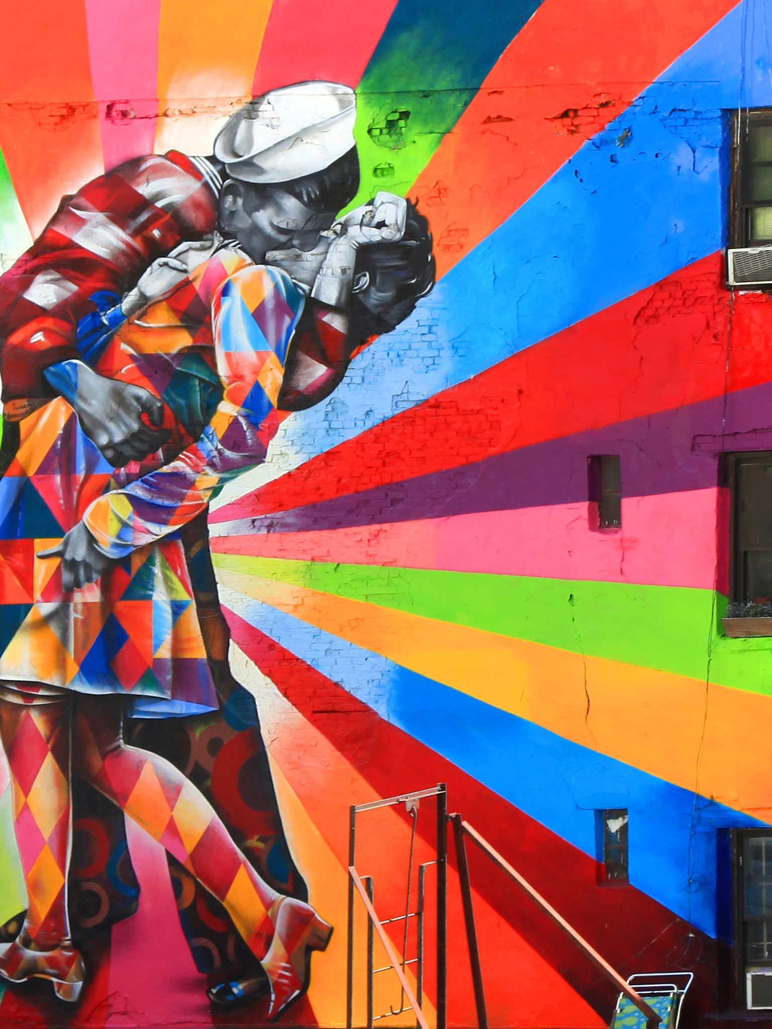 Download wallpaper graffiti, artist, Eduardo Kobra, section painting in ...