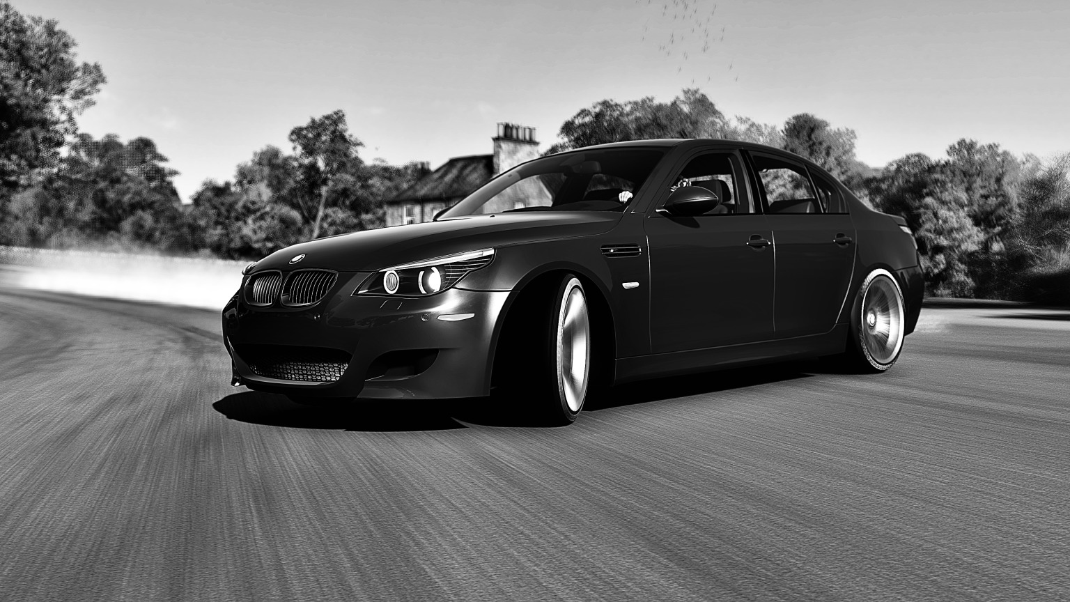 Download wallpaper HDR, BMW, House, Drift, Fall, Smoke, Game, E60 ...