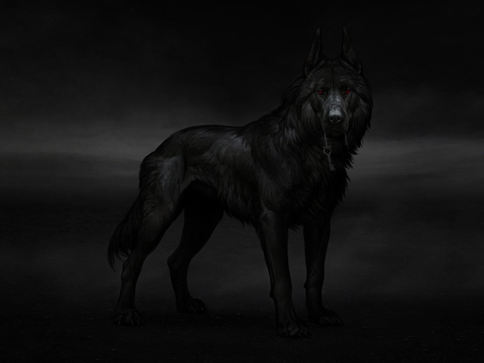 Scary dog. Ярчук собака. Ярчук волк. Огромная собака арт. Черная собака арт.