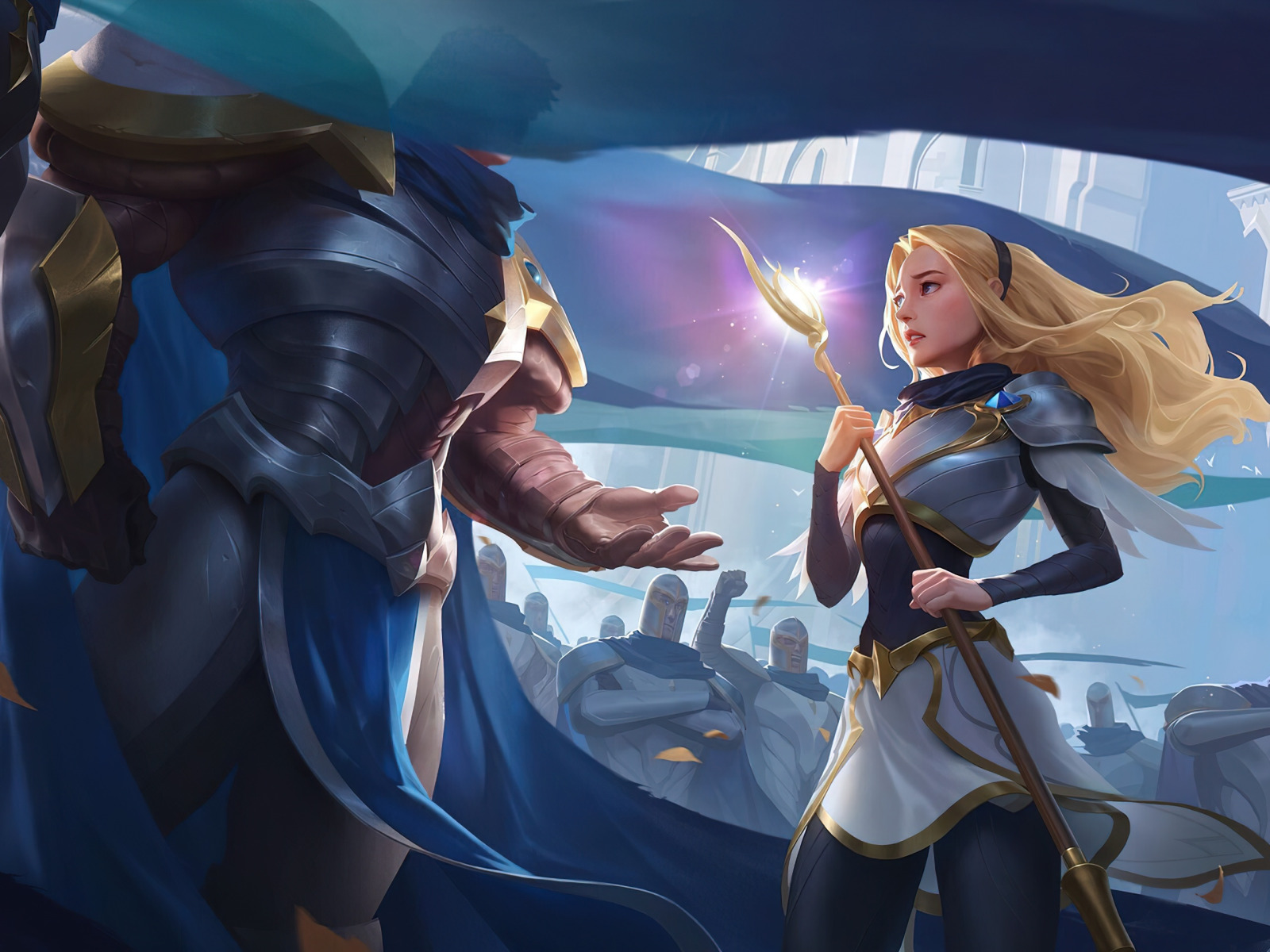 Download wallpaper lux, league of Legends, Garen, game art, Yuyu Wong ...