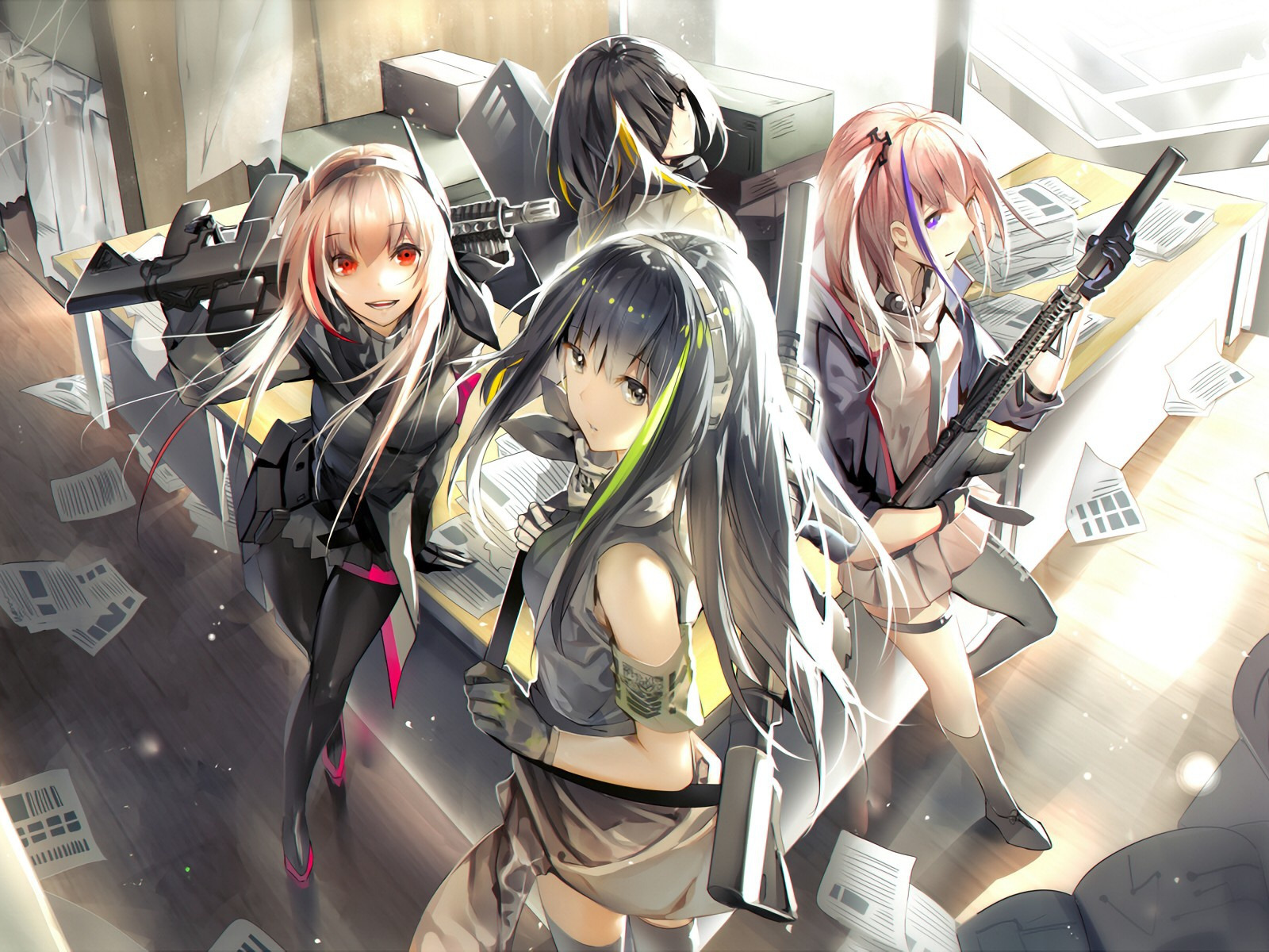 Download wallpaper gun, game, weapon, anime, rifle, japanese, bishojo ...