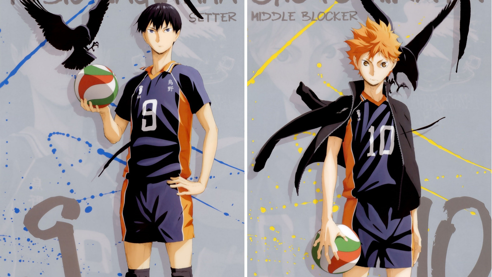 the ball, feathers, red, crows, guys, sports uniforms, Haikyuu!!, <b>Volleybal...</b>