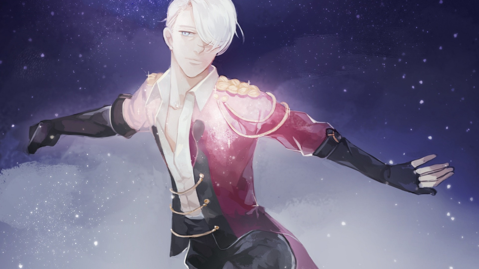 Download wallpaper sport, anime, art, guy, Yuri on Ice, Yuri on the ice,  Viktor Nikiforov, Victor Nikiforov, section other in resolution 1600x900