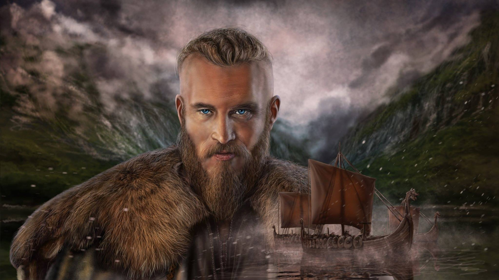 Download Wallpaper Viking, Drakkar, Art Edit, Vikings Ragnar Lothbrok ...