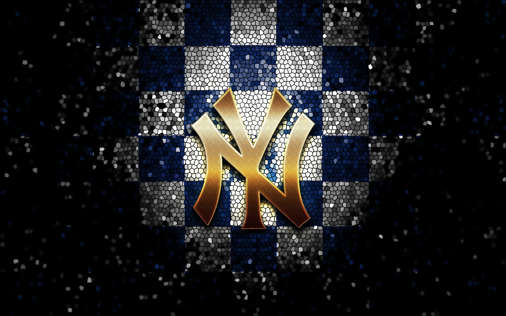 Download wallpaper wallpaper, sport, logo, baseball, glitter, checkered,  MLB, New York Yankees, section sports in resolution 1680x1050