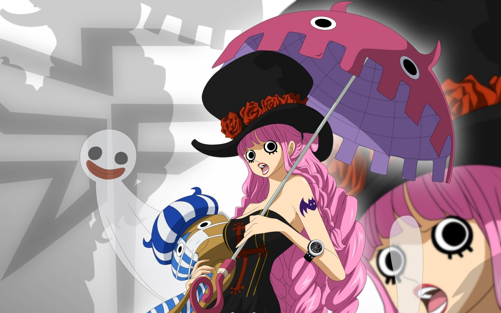 Download wallpaper girl zombie game ghost One Piece pink hair