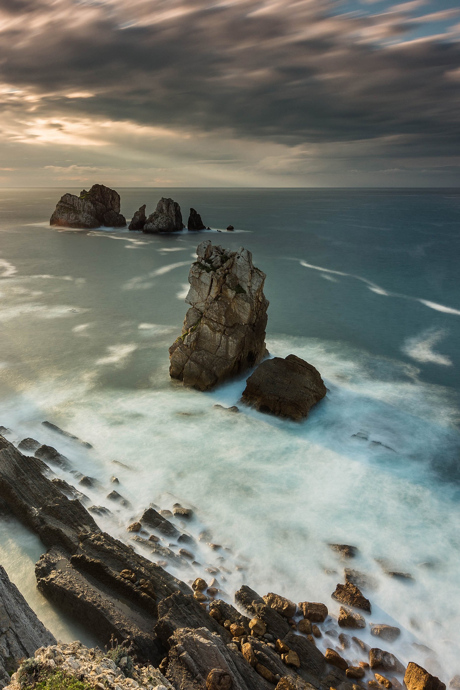 Sea Scapes Rocks Download wallpaper beach, sky, sea, sunset, seascape, rocks, shore ...