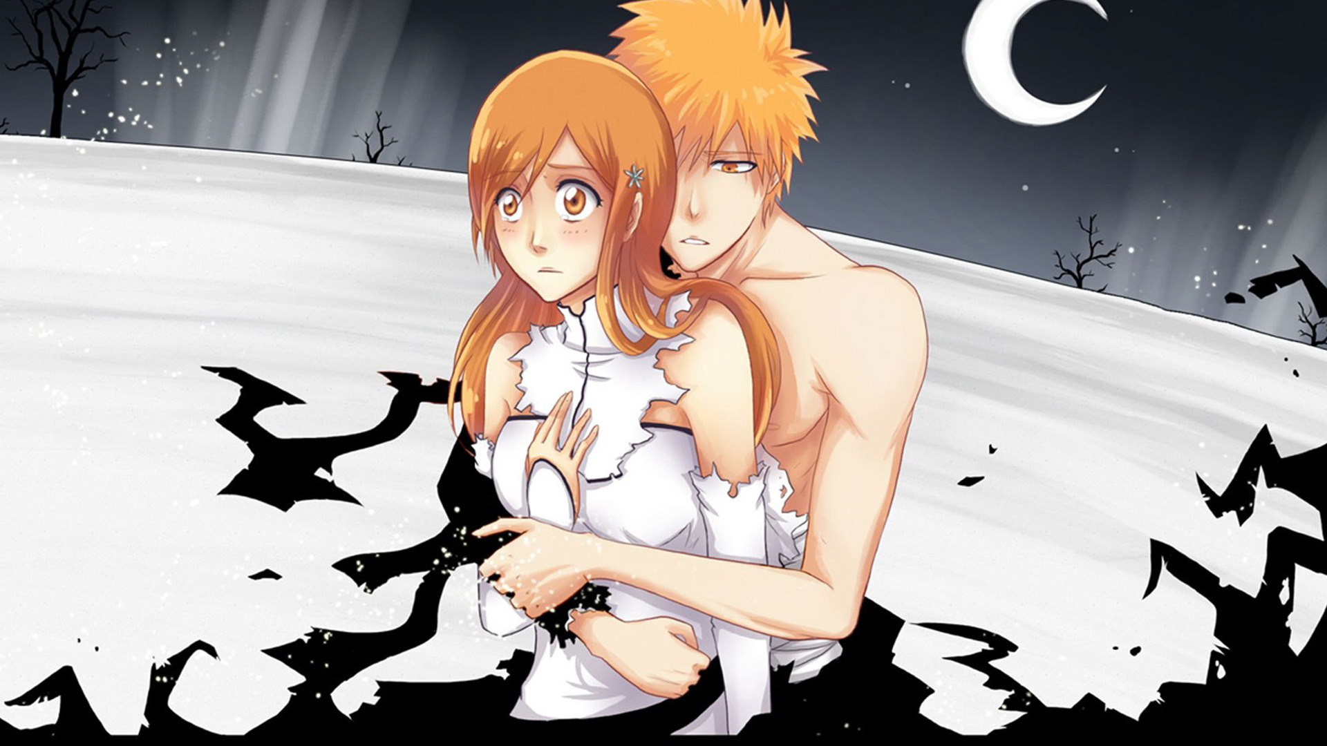 Anime, Art, <b>bleach</b>, Inoue orihime, Kurosaki Ichigo.