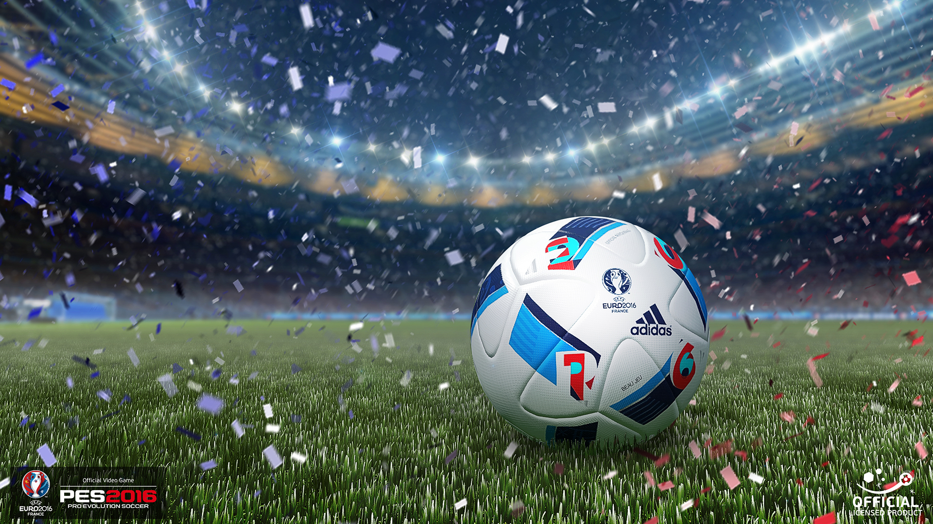 Wallpaper lawn the ball adidas stadium PES 2016 euro 2016 Euro 2016 for mobile and desktop section resolution 1920x1080 download