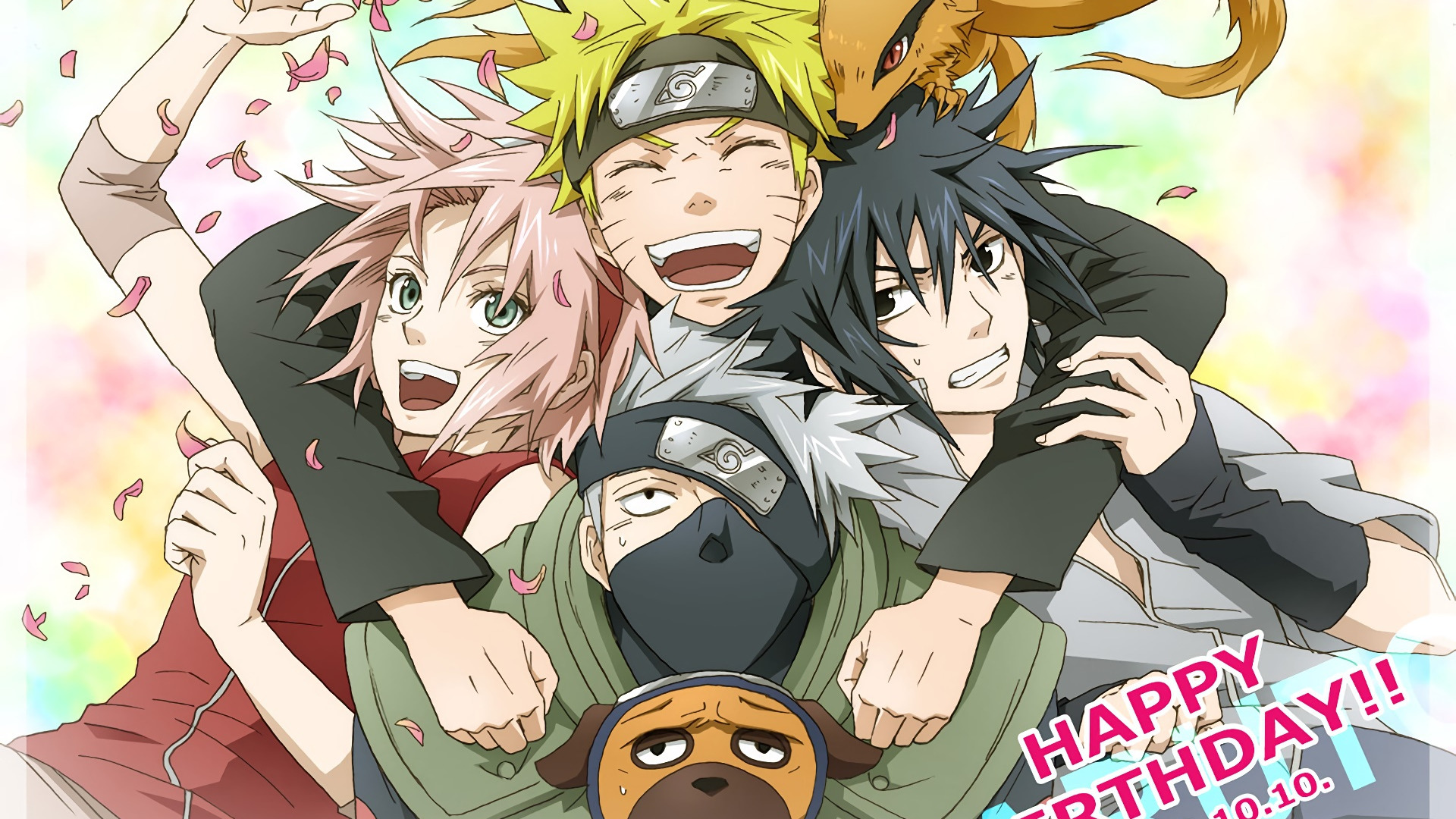 Download wallpaper anime, Sakura, art, Sasuke, Naruto, Naruto, team 7,  Kakashi, section other in resolution 1920x1080