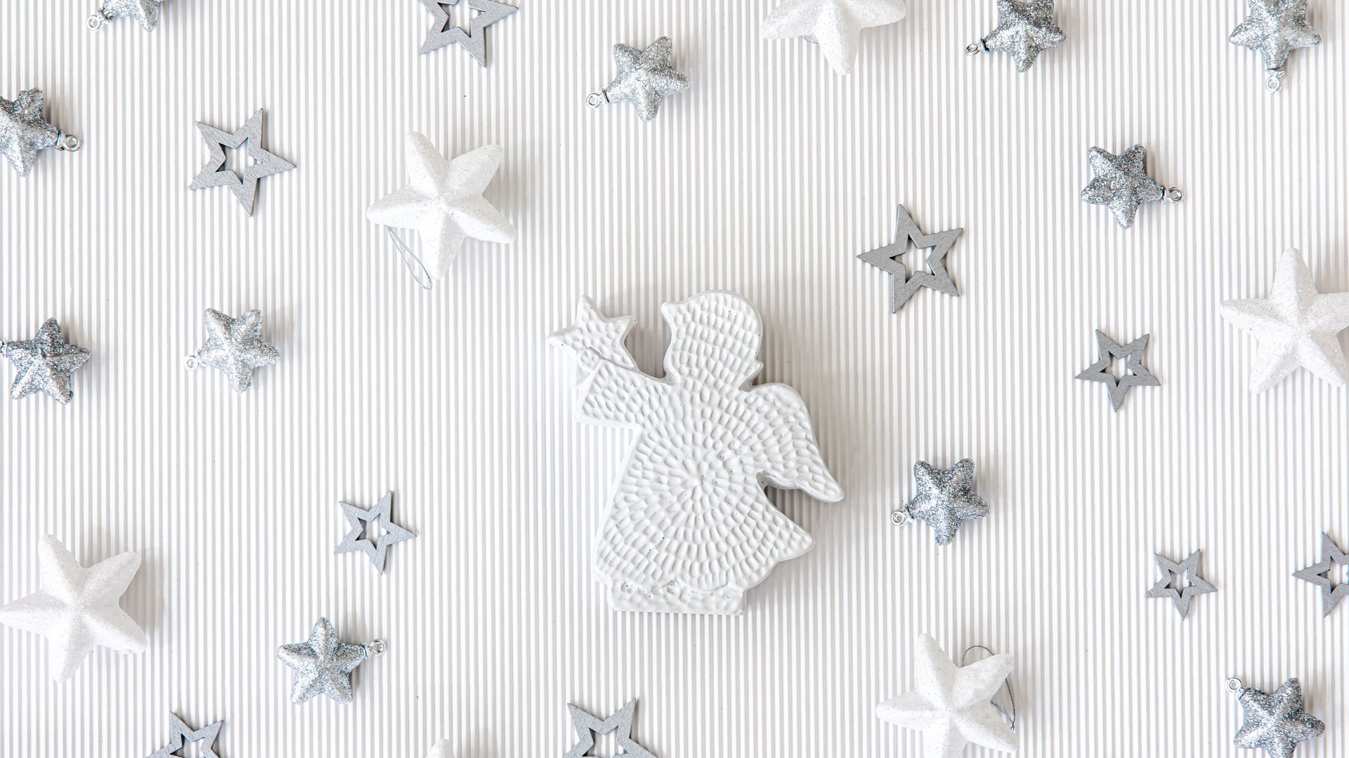 Download wallpaper stars, strips, silver, angel, texture, Christmas ...