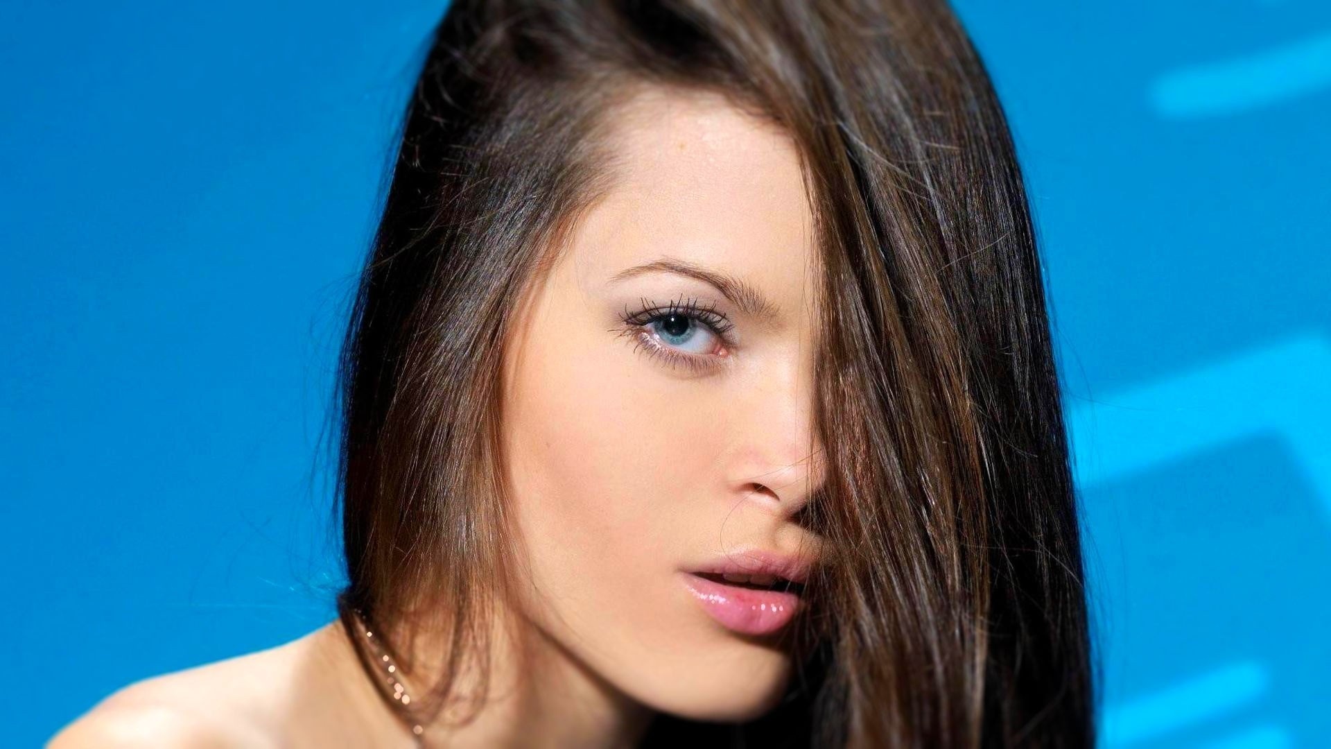 Hot Brunette With Blue Eyes