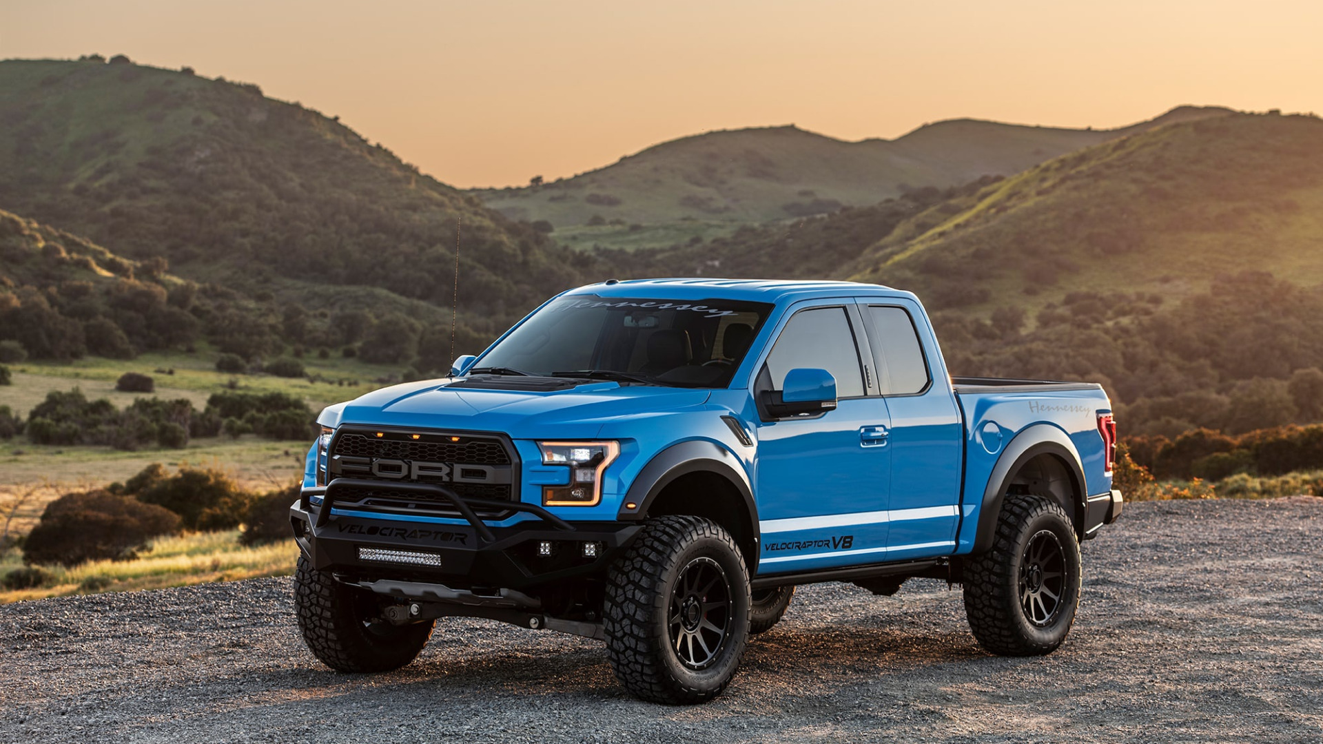 Download wallpaper sunset, Ford, Raptor, pickup, F-150, Hennessey, 2019 ...
