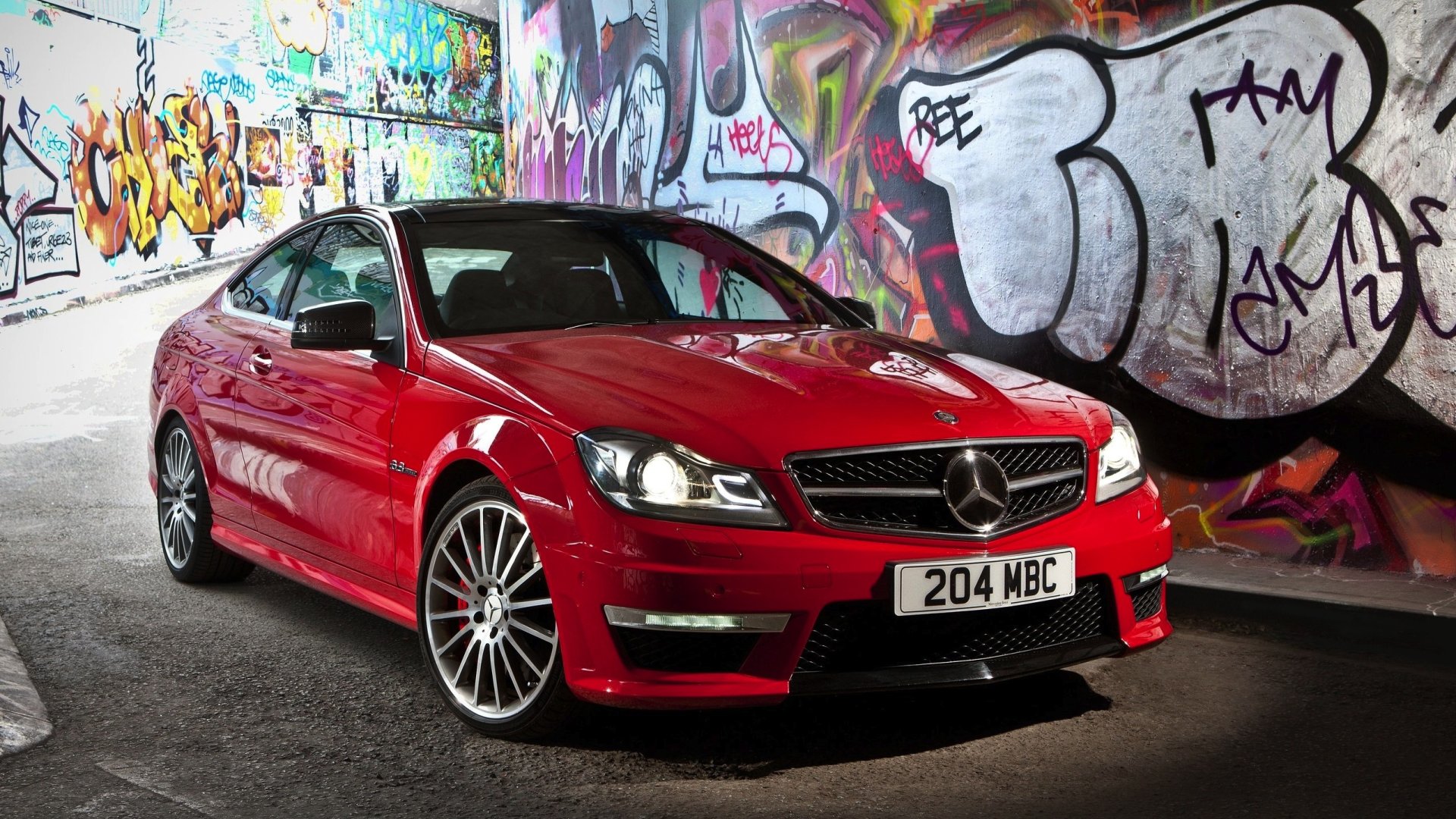 Download wallpaper Mercedes-Benz, red, C63, section mercedes in ...