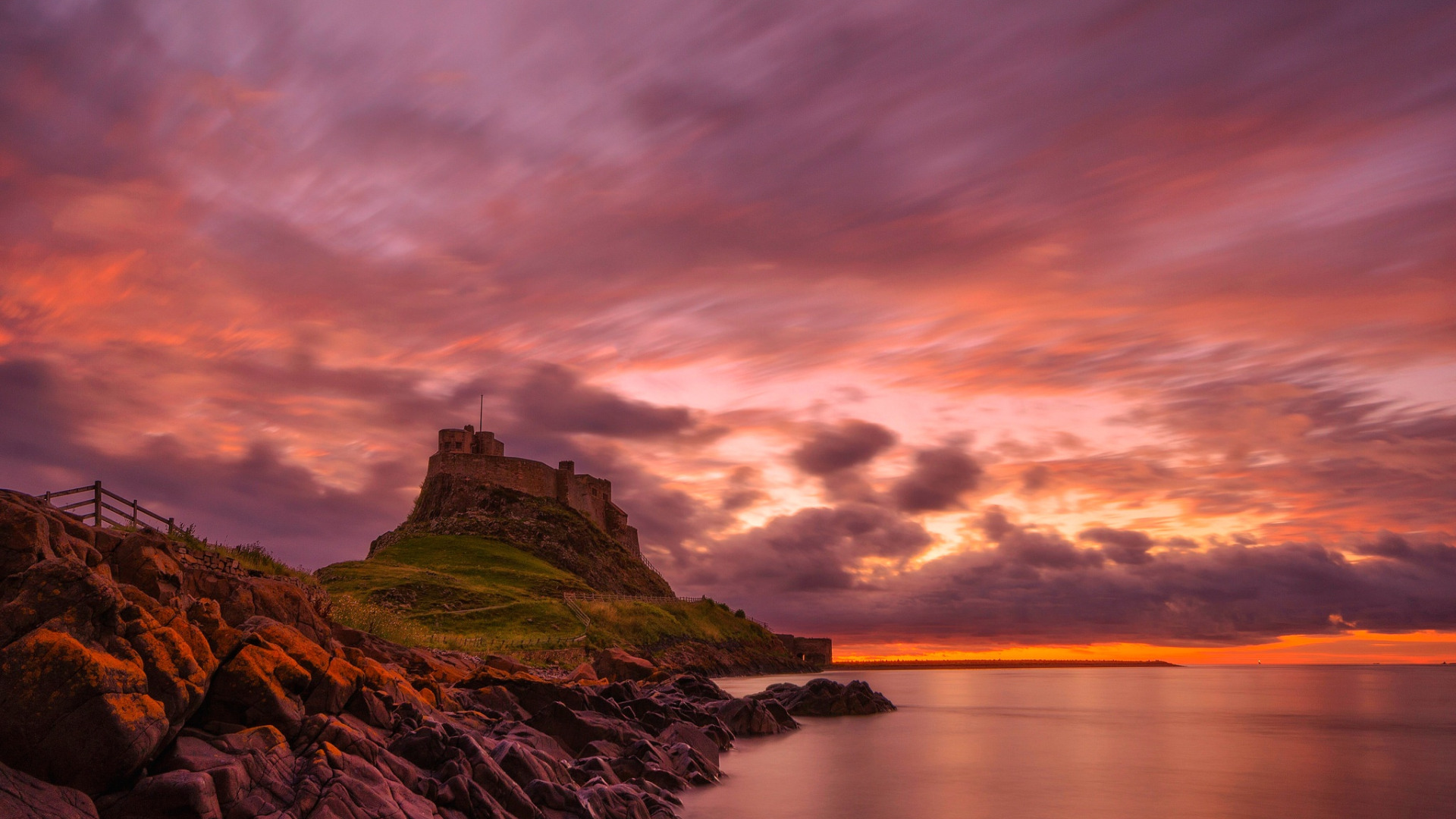 Download wallpaper clouds, rock, stones, England, mountain, glow, Holy ...