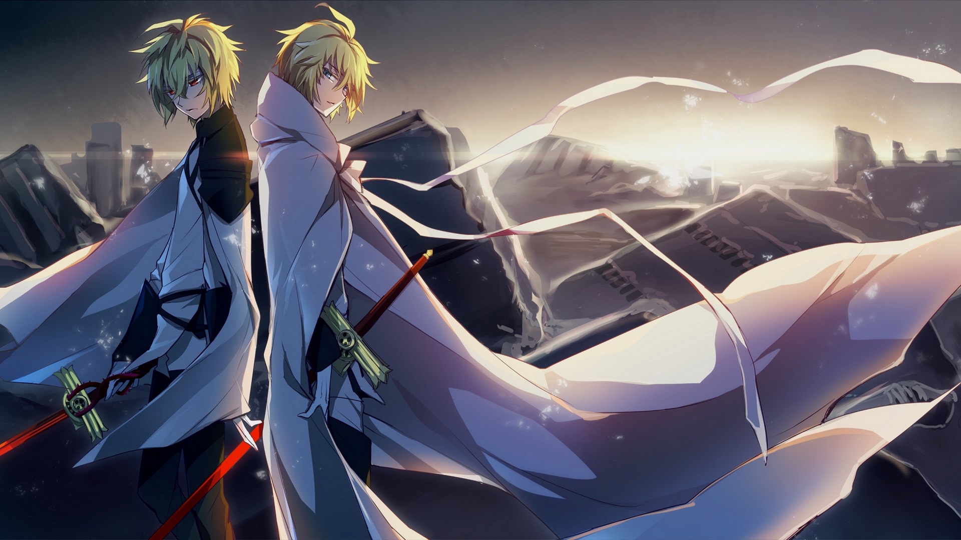 Wallpaper cloak, The Last Seraphim, Owari no Seraph, Michaela Hakua,  Hyakuya Mikaela for mobile and desktop, section сёнэн, resolution 1920x1080  - download