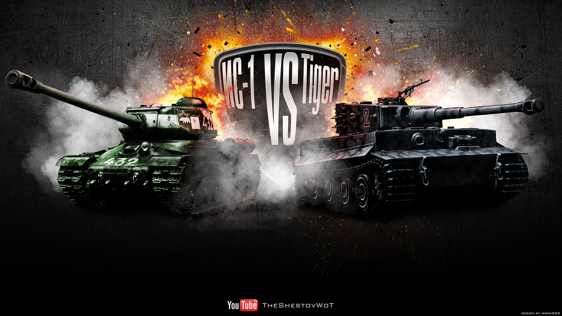 Wallpaper fire, explosions, the opposition, Tiger, Germany, tank, USSR,  Tiger for mobile and desktop, section игры, resolution 1920x1080 - download