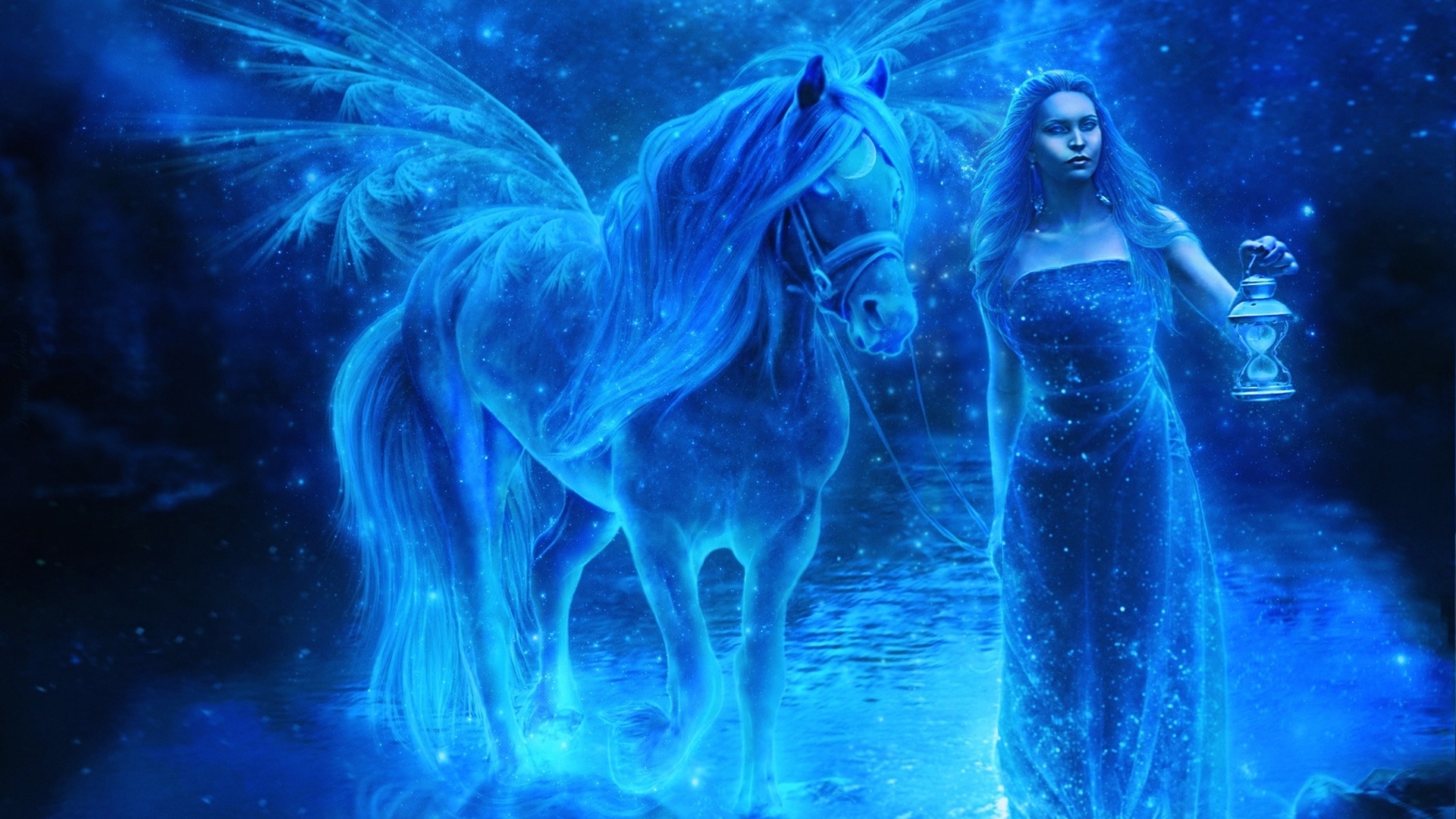 Год лошади девы. Рианнон богиня. Фантастические лошади. Девушка на лошади фэнтези. Синяя лошадь.
