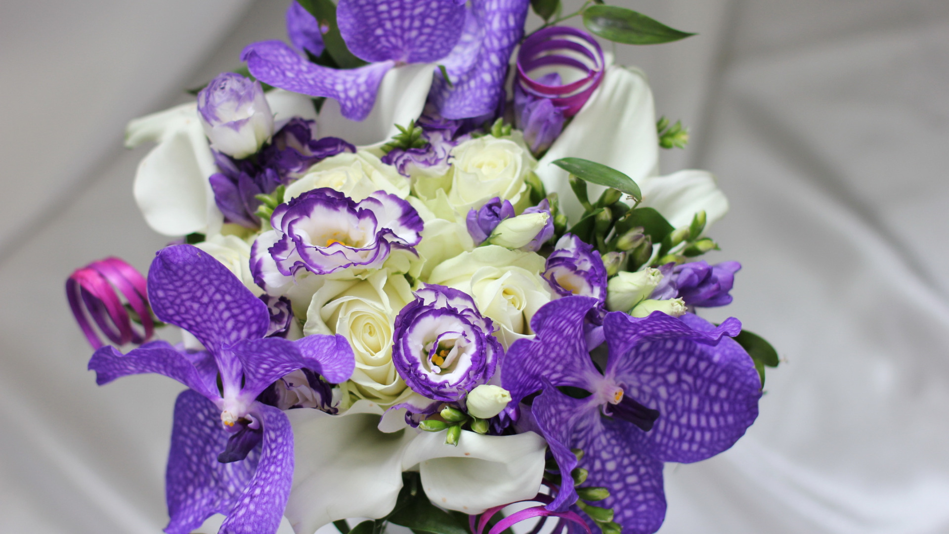 Download wallpaper flowers, bouquet, orchids, section flowers in