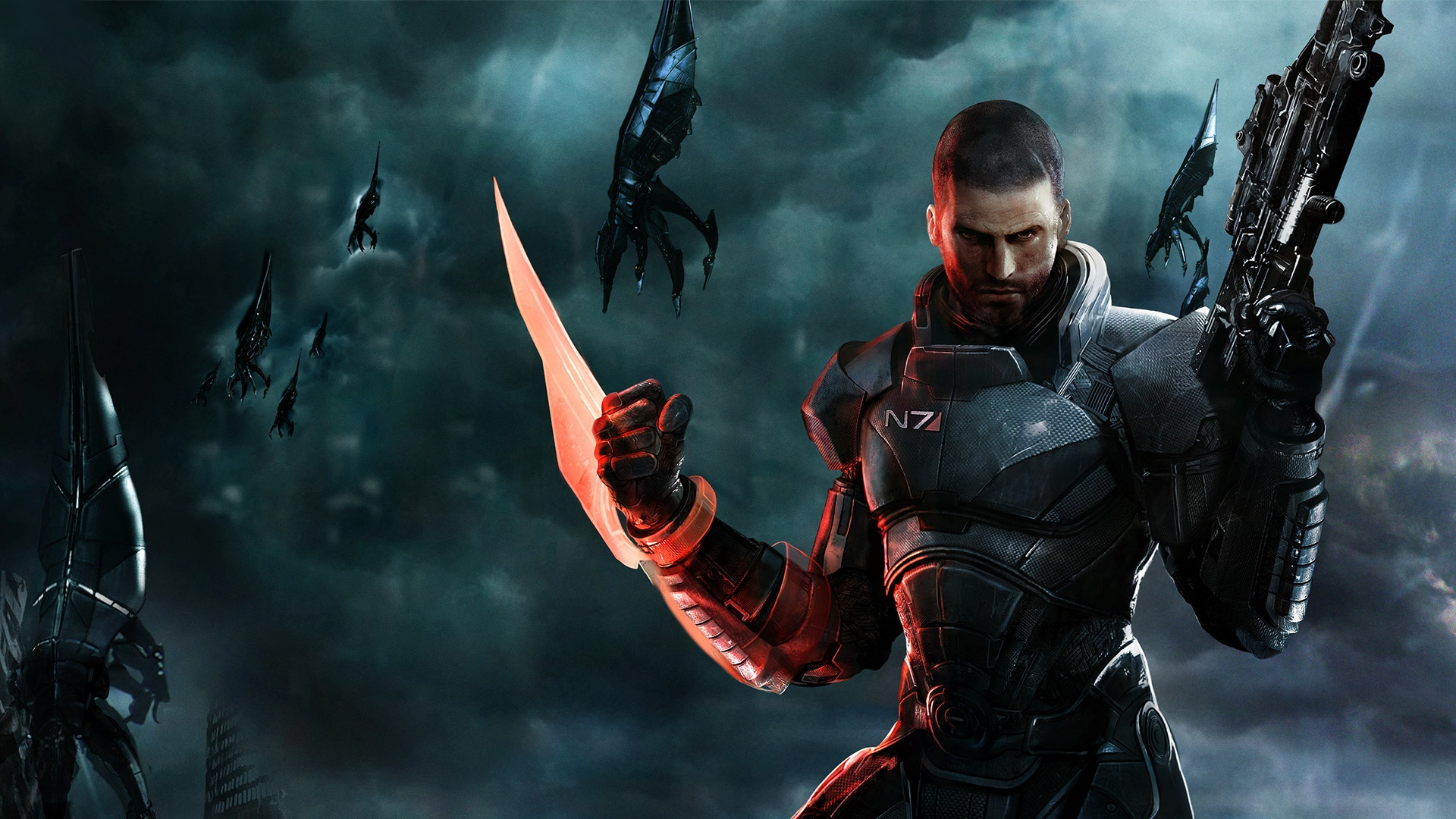 Wallpaper weapons, mass effect, mass effect 3, Range, Commander Shepard,  Spectre, The reapers, Reapers for mobile and desktop, section игры,  resolution 1920x1080 - download