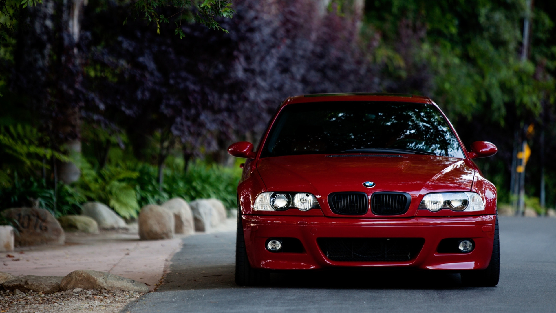 Download Wallpaper Road Red Stones Bmw Bmw Red The Front E46