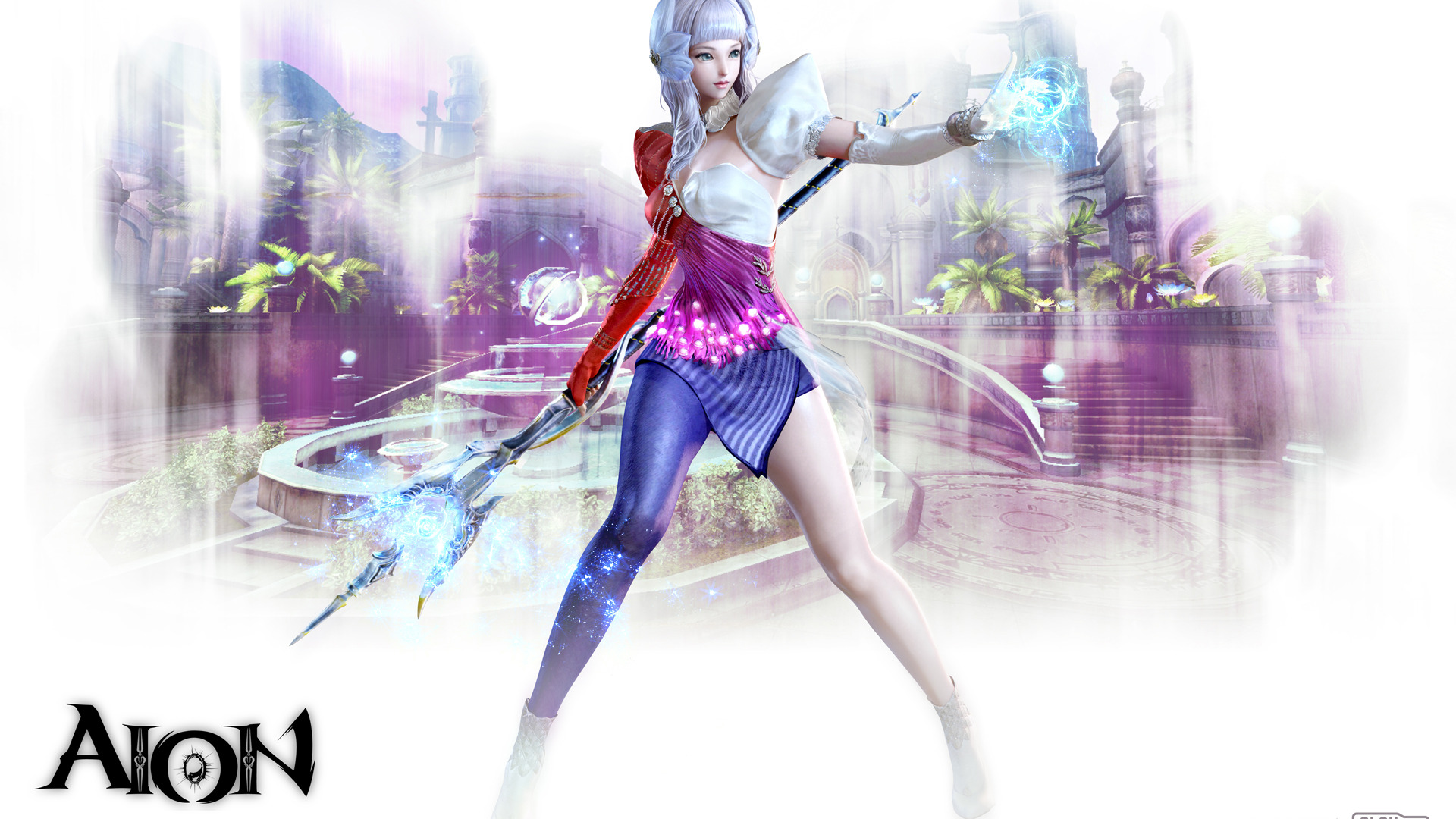 Download wallpaper girl, magic, magic, fascinator, <b>Aion</b>, section games in r...