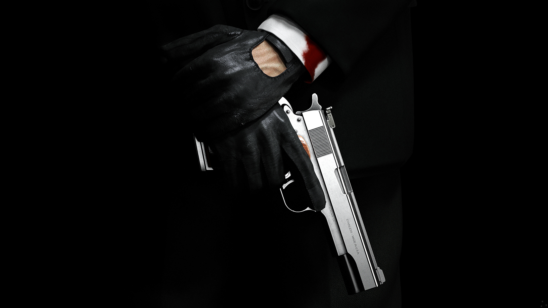 Wallpaper gun, blood, gloves, Hitman, killer, sleeve, Absolution for mobile  and desktop, section игры, resolution 1920x1080 - download