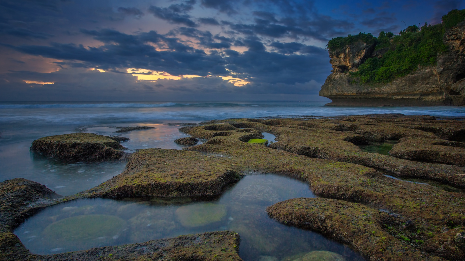 Download wallpaper sea, clouds, rock, Bali, Indonesia, section nature ...