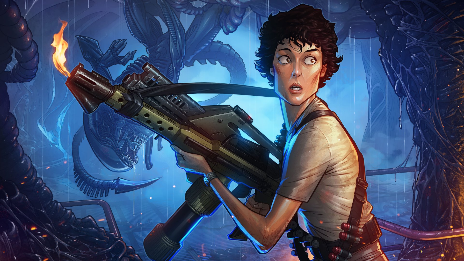 Download wallpaper aliens, alien, Patrick Brown, PatrickBrown ...