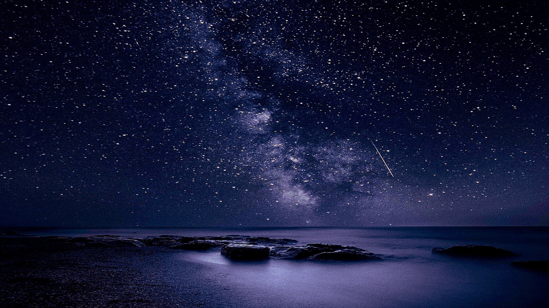 Milky Way Over the Sea Wallpaper 4K