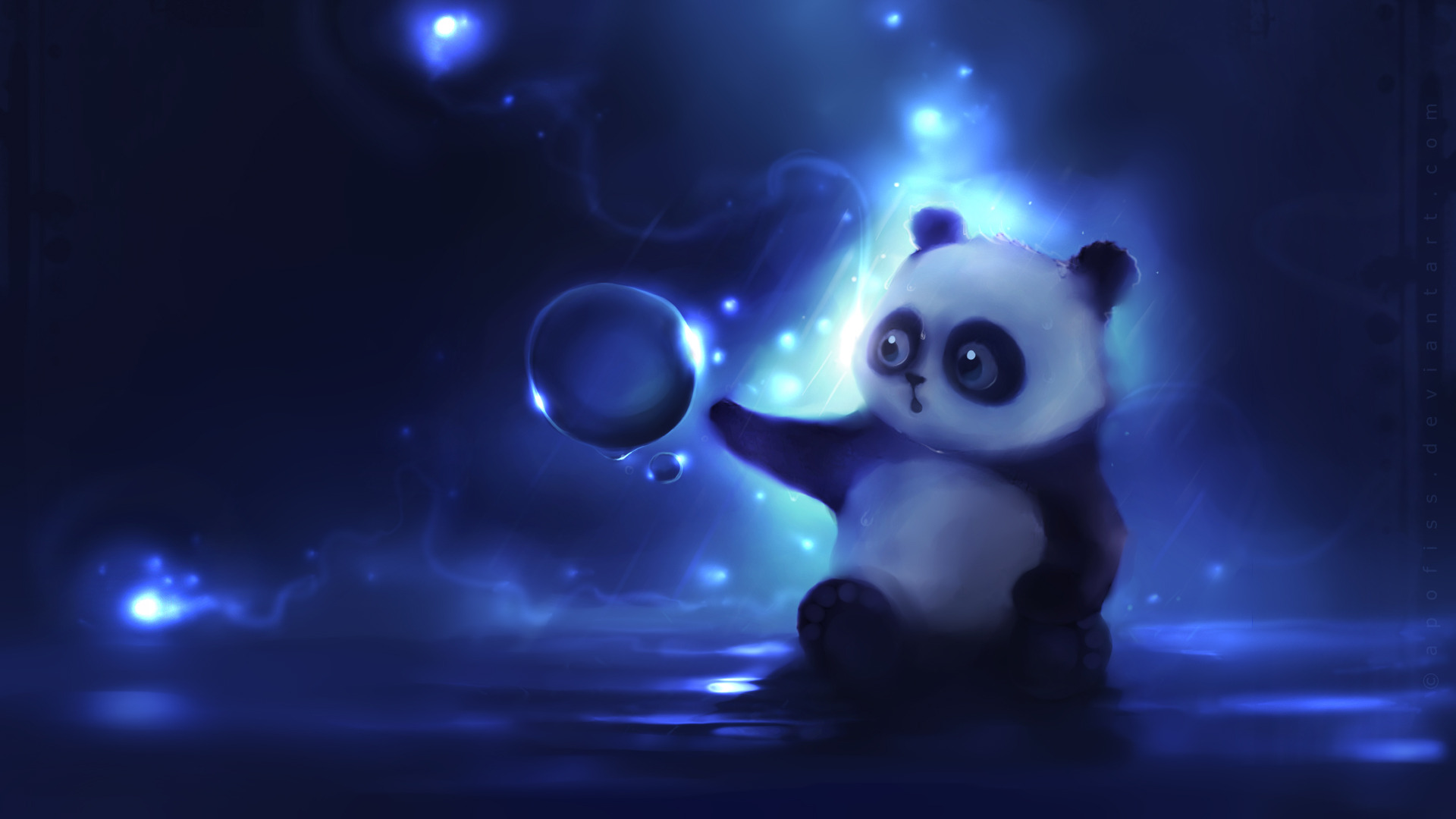 Wallpaper figure, ball, bear, Panda, curiosity, apofiss, author for mobile  and desktop, section животные, resolution 1920x1080 - download