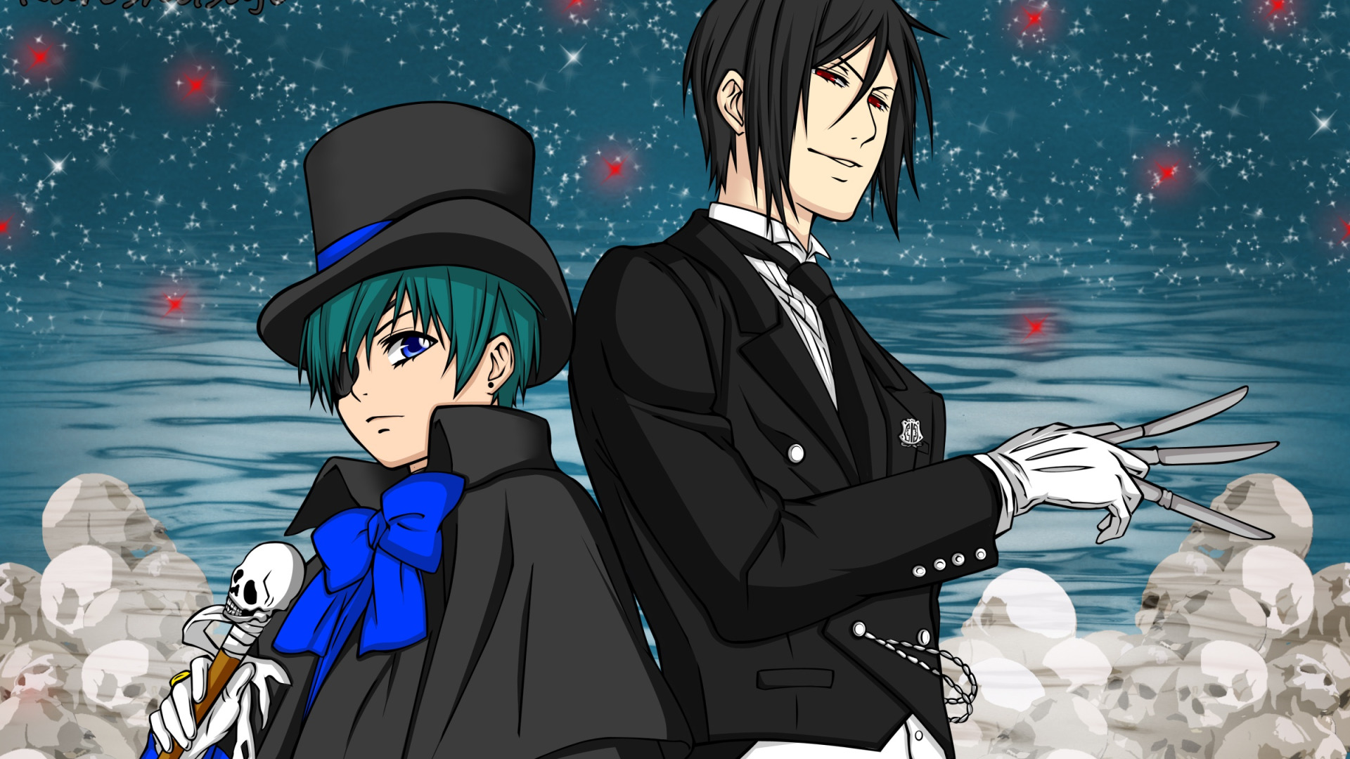 Download wallpaper Kuroshitsuji, <b>Sebastian</b> Michaelis, <b>Ciel</b> Phantomhive, Dar...